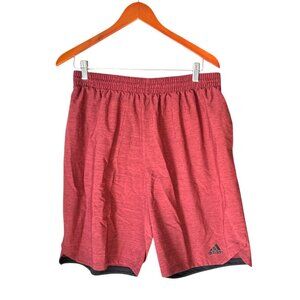Adidas Mens Red Heathered Athletic Shorts Size XL